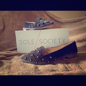 Sole Society grey flat with embellishments